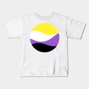 Nonbinary Waves Circle Kids T-Shirt